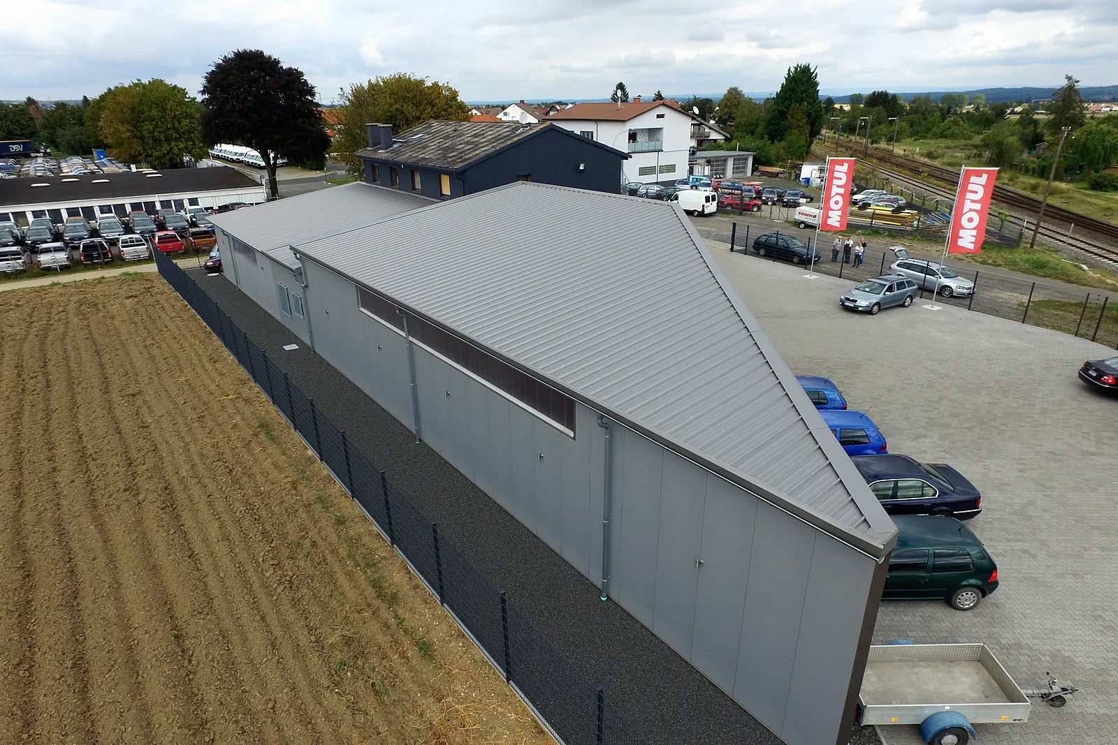 Lange Halle von oben